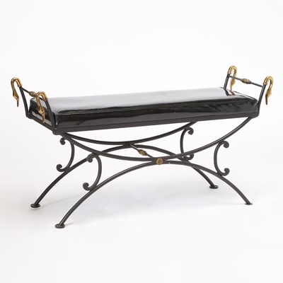 Lot 275 - Empire Style Iron and Brass Bench