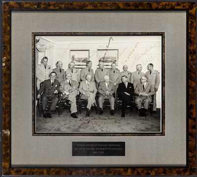 Lot 265 - A fine large photograph signed by President Eisenhower, his cabinet, and military advisors