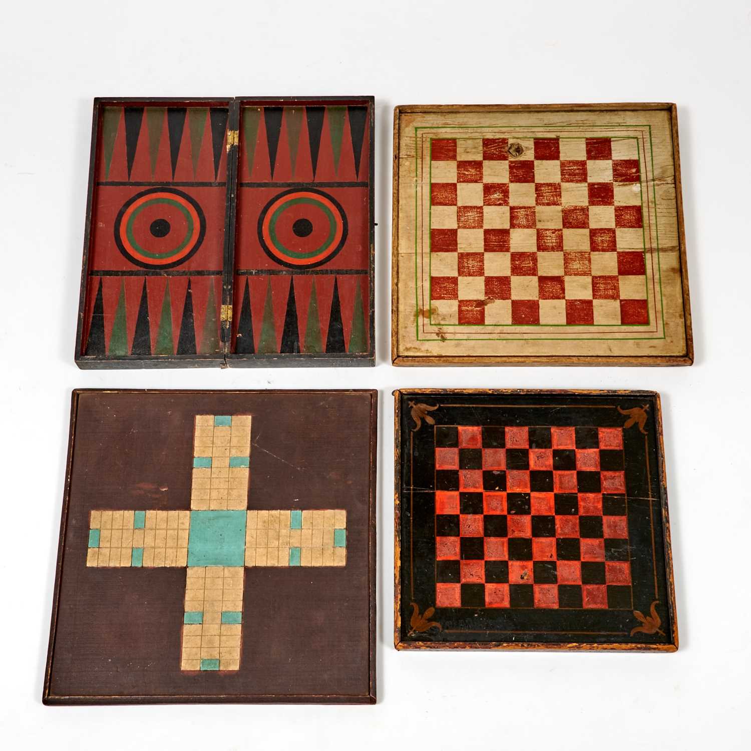 Lot 308 - Group of Four American Painted Game Boards