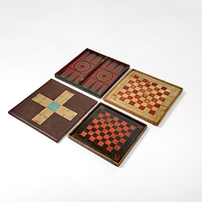 Lot 308 - Group of Four American Painted Game Boards