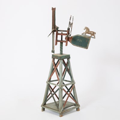 Lot 304 - American Folk Art Whirligig of Two Men Sawing