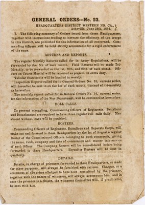 Lot 289 - A rare and ephemeral piece of Confederate printing