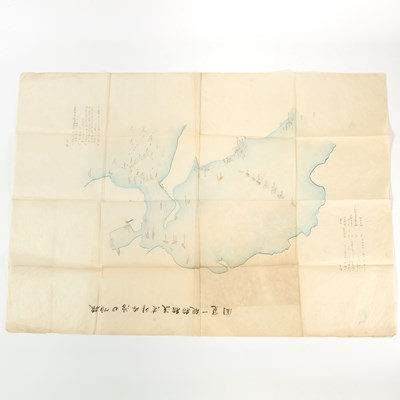 Lot 233 - A Japanese manuscript map of the Port Arthur naval engagement