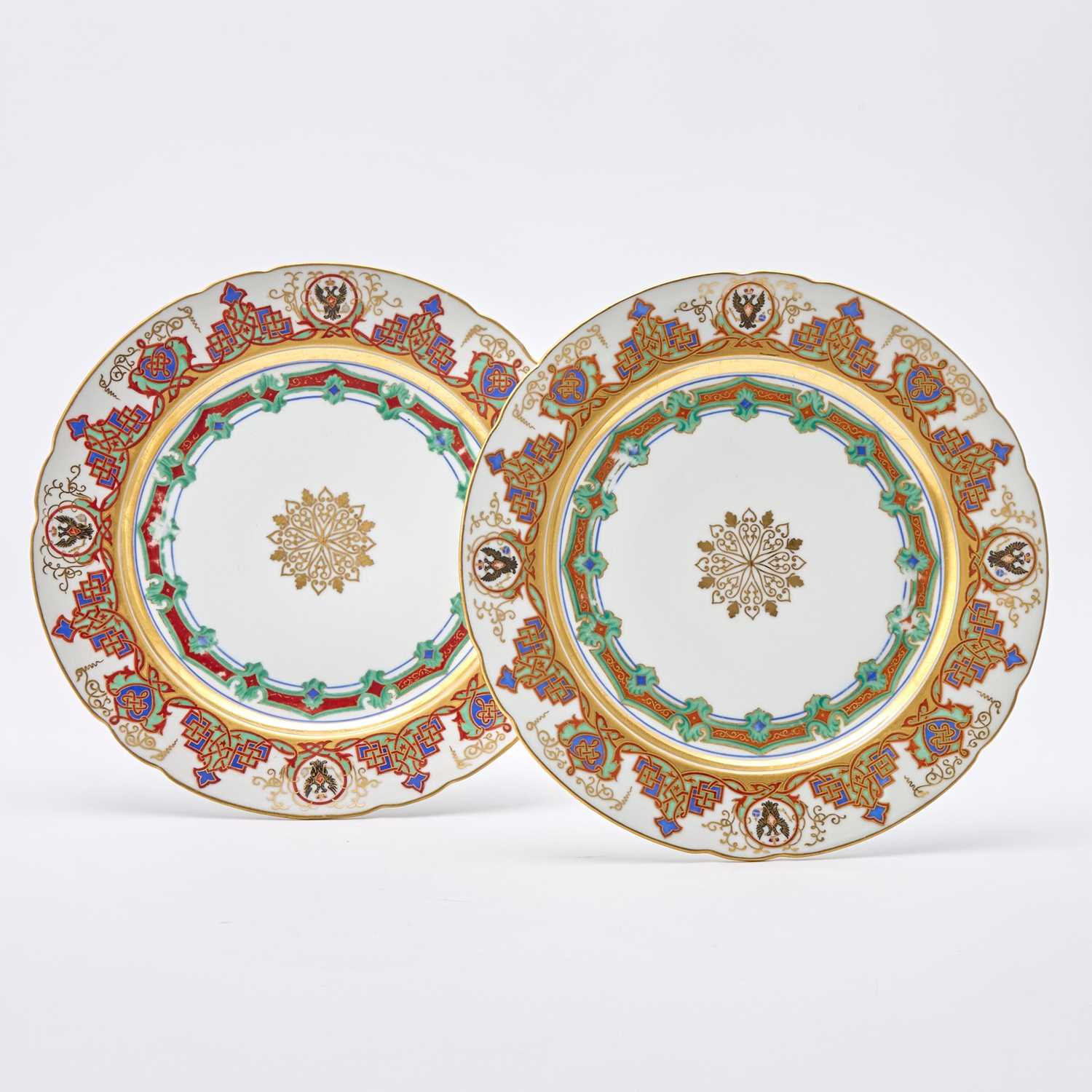 Lot 146 - Pair of Russian Porcelain Plates from the Kremlin Service