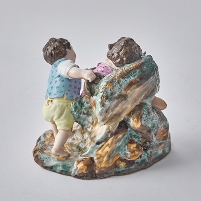 Lot 147 - Russian Porcelain Group of Two Boys and The Crayfish