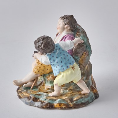 Lot 147 - Russian Porcelain Group of Two Boys and The Crayfish