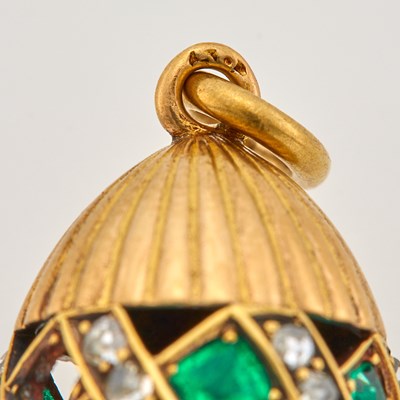 Lot 178 - Russian Jeweled Gold Pendant Egg