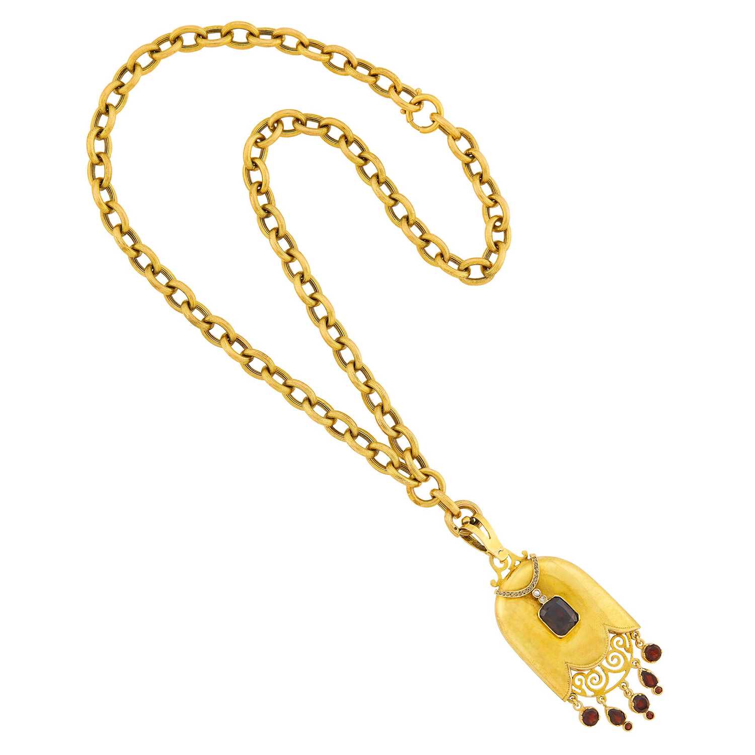 Lot 182 - Russian Gem-Set Gold Locket