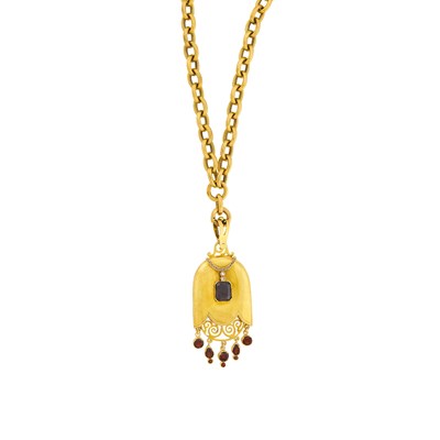 Lot 182 - Russian Gem-Set Gold Locket