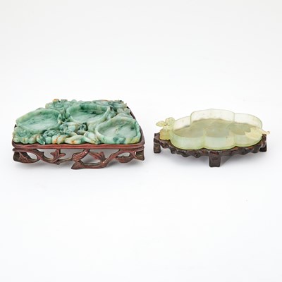 Lot 56 - Two Chinese Hardstone Brush Washers