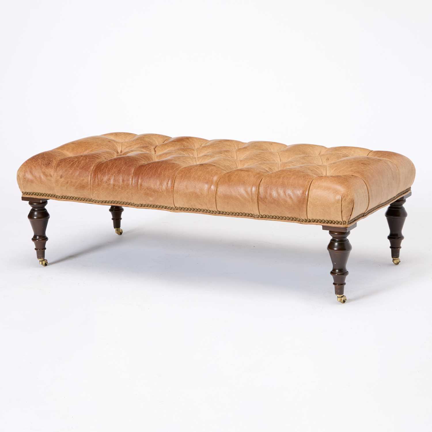 Lot 187 - Leather Upholstered Mahogany Ottoman
