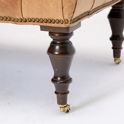 Lot 187 - Leather Upholstered Mahogany Ottoman