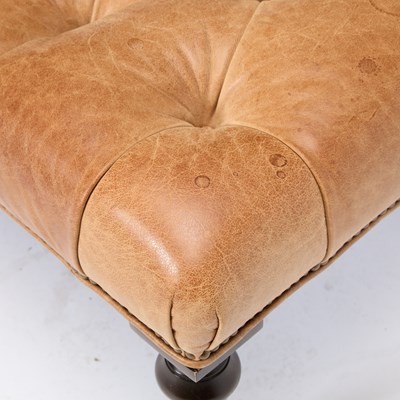 Lot 187 - Leather Upholstered Mahogany Ottoman