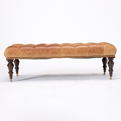 Lot 187 - Leather Upholstered Mahogany Ottoman