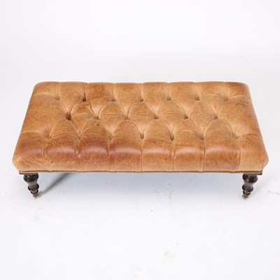 Lot 187 - Leather Upholstered Mahogany Ottoman