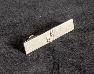 Lot 361 - Palladium and Diamond Lapel Pin
