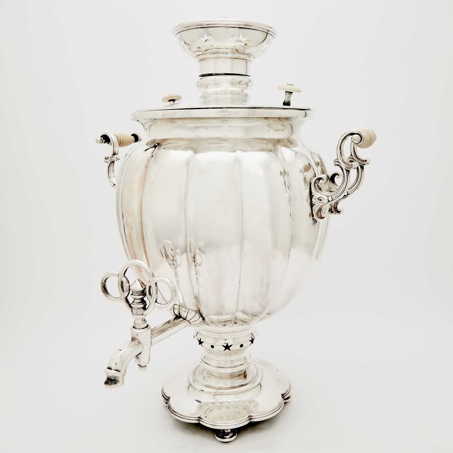 Lot 109 - Russian Silver-Plated Samovar