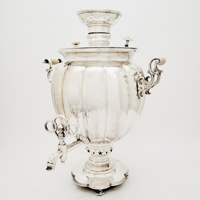 Lot 109 - Russian Silver-Plated Samovar