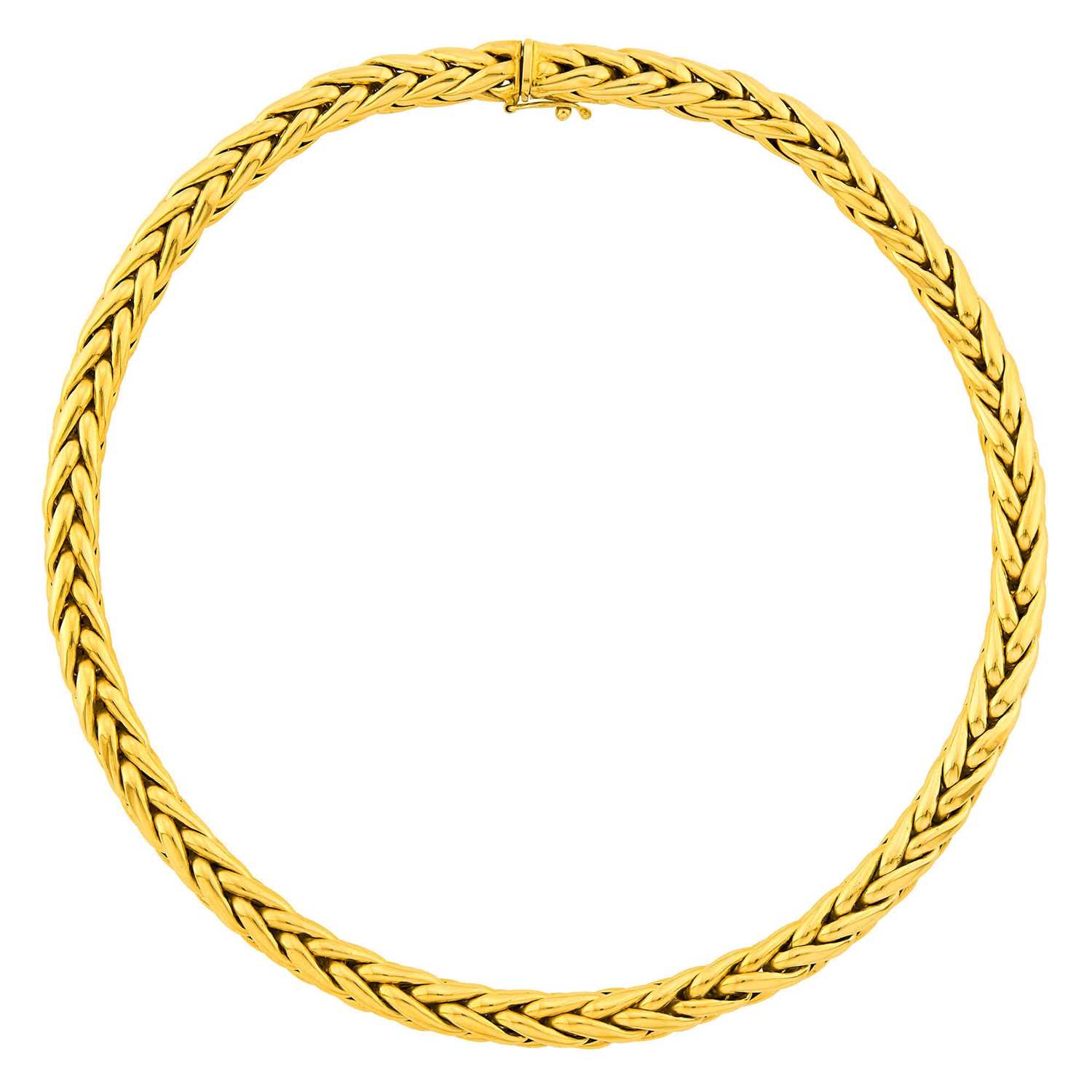 Lot 1095 - Braided Gold Link Necklace