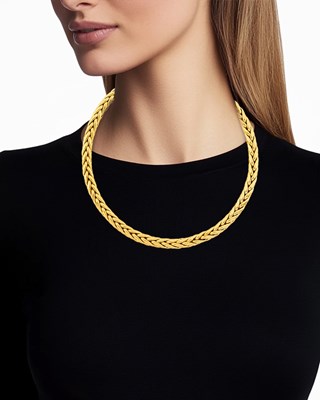 Lot 1095 - Braided Gold Link Necklace