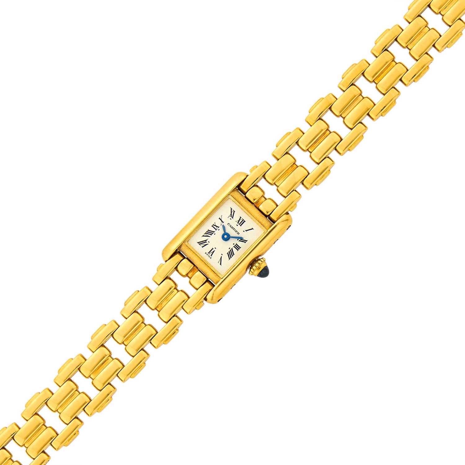 Lot 1012 - Cartier Paris Gold 'Tank' Wristwatch