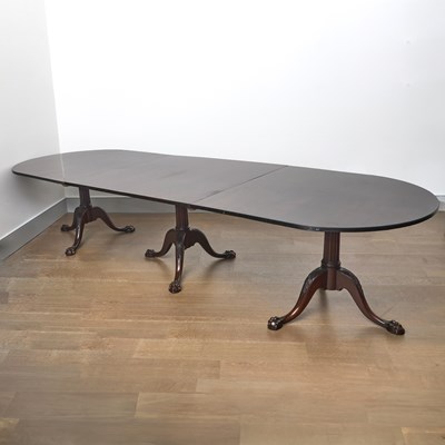 Lot 56 - George III Style Mahogany Triple Pedestal Dining Table