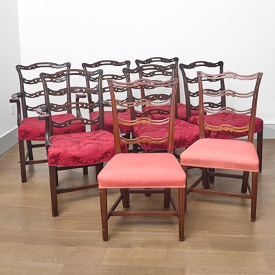 Lot 48 - Assembled Set of Eight Chippendale Style Mahogany Dining Chairs