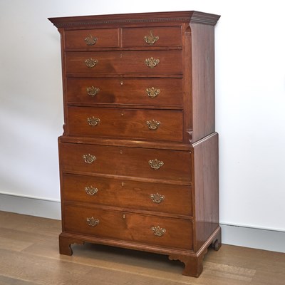 Lot 51 - George III Walnut Chest on Chest