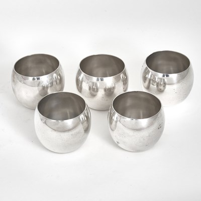 Lot 95 - Five Poole Sterling Silver Jefferson Tumblers