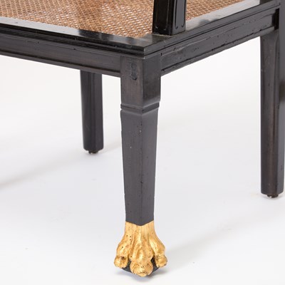 Lot 177 - Suite of Chinese Style Ebonized and Parcel Gilt Furniture