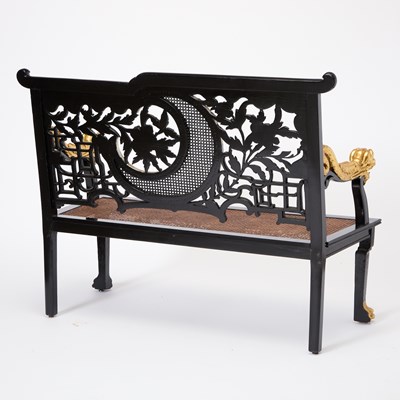 Lot 177 - Suite of Chinese Style Ebonized and Parcel Gilt Furniture