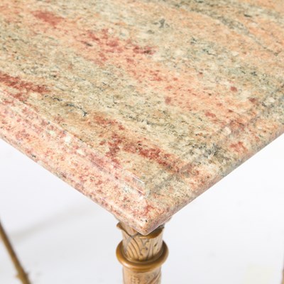 Lot 327 - Marble Top Ram's Head Bronze Side Table