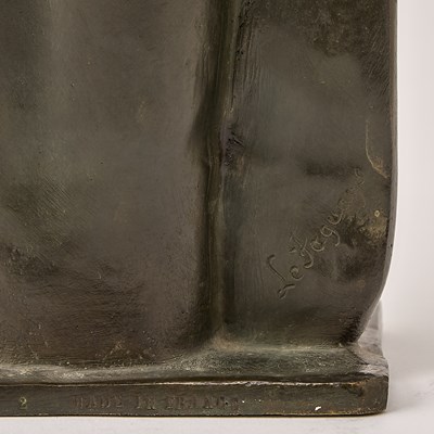 Lot 334 - French Art Deco Dark Green Patinated Bronze Figure of a Young Woman Entitled 'Odalisque'