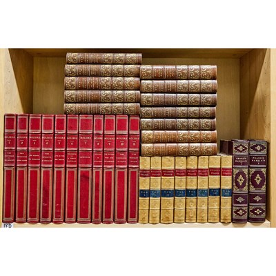 Lot 238 - Fine Bindings including a tall red set of Moliere