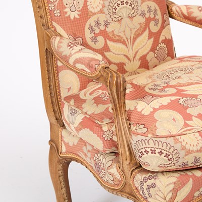 Lot 241 - Pair of Louis XV Style Carved Walnut Fauteuils