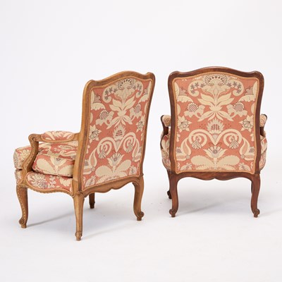 Lot 241 - Pair of Louis XV Style Carved Walnut Fauteuils