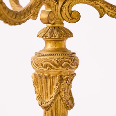 Lot 177 - Pair of Louis XVI Style Gilt-Metal Four-Light Candelabra