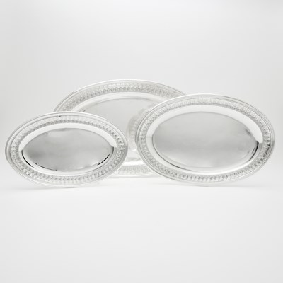 Lot 222 - Set of Three Cardeilhac Sterling Silver Graduated Oval Platters
