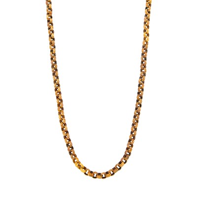 Lot 1076 - Long Antique Gold Muff Chain Necklace