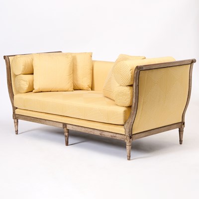Lot Directoire Style Silvered-Giltwood Day Bed