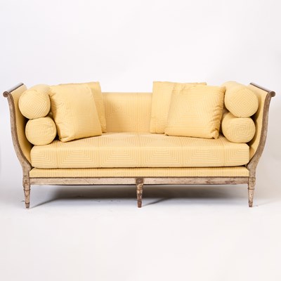 Lot 287 - Directoire Style Silvered-Giltwood Day Bed