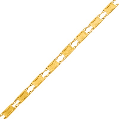 Lot 1317 - High Karat Gold Chinese Zodiac Link Bracelet