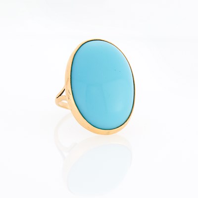 Lot 2042 - Gold and Composite Turquoise Ring