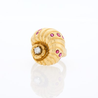 Lot 2072 - Gold, Diamond and Ruby Ring