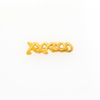 Lot 2002 - Tiffany & Co., Paloma Picasso Gold 'Graffiti Kiss' Brooch