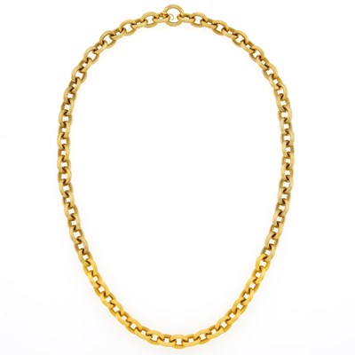 Lot 2165 - Two-Color Gold Oval Link Necklace