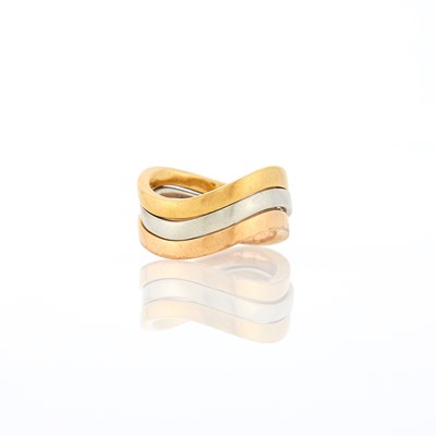 Lot 2275 - Dinh Van Three Yellow, White and Rose Gold Stacking Rings