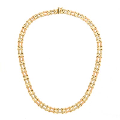 Lot 2227 - Tricolor Gold Link Necklace