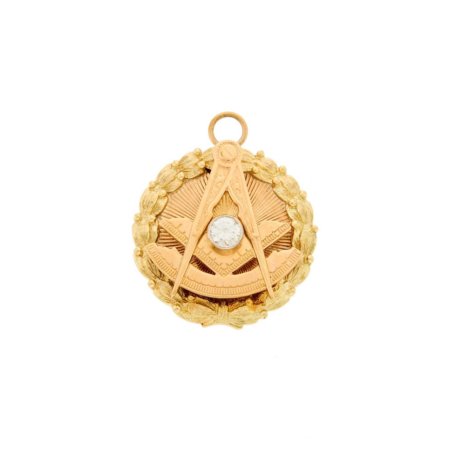 Lot 2222 - Tricolor Gold and Diamond 'Grand Master' Pendant
