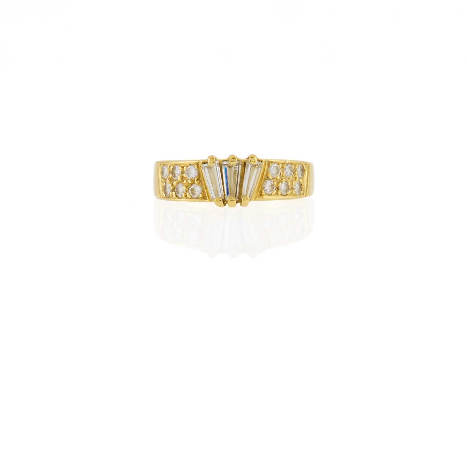 Lot 2183 - Gold and Diamond Band Ring